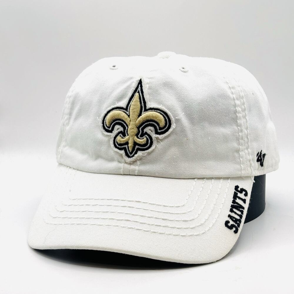 47 Brand New Orleans Saints Hat Khaki White Cotton Twill Embroidered OSFA